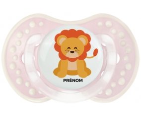 Lion style 3 + prénom : 0/6 mois - Retro-rose-tendre classique embout Lovi Dynamic
