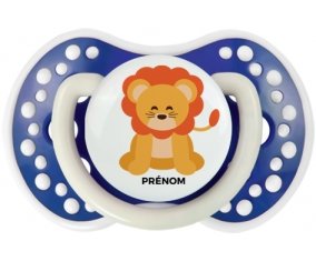 Lion style 3 + prénom : 0/6 mois - Bleu-marine phosphorescente embout Lovi Dynamic