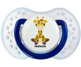 Girafe style 4 + prénom : 0/6 mois - Marine-blanc-bleu classique embout Lovi Dynamic
