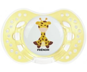 Girafe style 4 + prénom : 0/6 mois - Trendy-jaune classique embout Lovi Dynamic