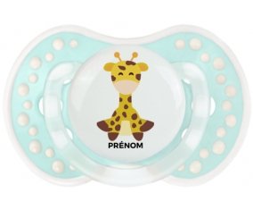 Girafe style 4 + prénom : 0/6 mois - Retro-turquoise-lagon classique embout Lovi Dynamic