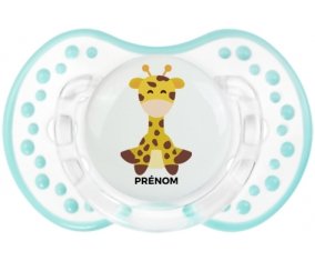Girafe style 4 + prénom : 0/6 mois - Retro-blanc-lagon classique embout Lovi Dynamic