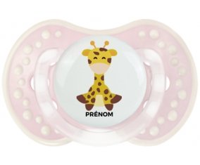 Girafe style 4 + prénom : 0/6 mois - Retro-rose-tendre classique embout Lovi Dynamic