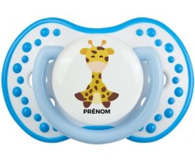 Girafe style 4 + prénom : 0/6 mois - Blanc-bleu phosphorescente embout Lovi Dynamic