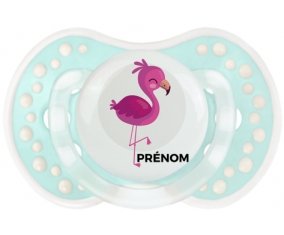 Flamant rose + prénom : 0/6 mois - Retro-turquoise-lagon classique embout Lovi Dynamic