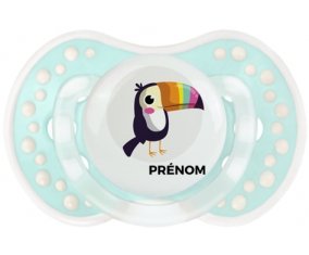 Toucan + prénom : 0/6 mois - Retro-turquoise-lagon classique embout Lovi Dynamic