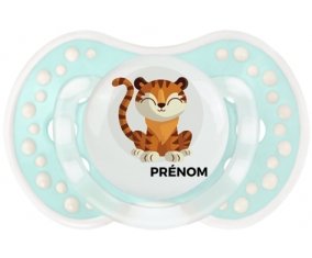 Tigre style 1 + prénom : 0/6 mois - Retro-turquoise-lagon classique embout Lovi Dynamic