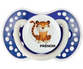Tigre style 1 + prénom : 0/6 mois - Bleu-marine phosphorescente embout Lovi Dynamic