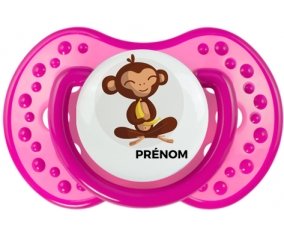 Singe style 3 + prénom : 0/6 mois - Rose classique embout Lovi Dynamic