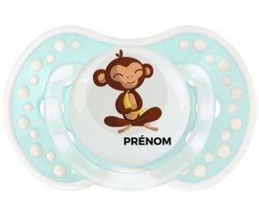 Singe style 3 + prénom : 0/6 mois - Retro-turquoise-lagon classique embout Lovi Dynamic