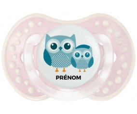 3 hiboux + prénom : 0/6 mois - Retro-rose-tendre classique embout Lovi Dynamic