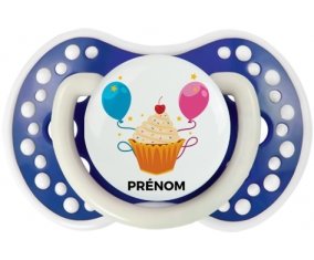 Gâteau ballon anniversaire + prénom : 0/6 mois - Bleu-marine phosphorescente embout Lovi Dynamic