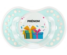 Cadeaux anniversaire style 2 + prénom : 0/6 mois - Retro-turquoise-lagon classique embout Lovi Dynamic