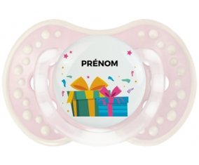 Cadeaux anniversaire style 2 + prénom : 0/6 mois - Retro-rose-tendre classique embout Lovi Dynamic
