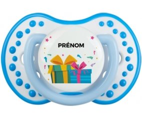 Cadeaux anniversaire style 2 + prénom : 0/6 mois - Blanc-bleu phosphorescente embout Lovi Dynamic