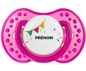 Guirlande + prénom : 0/6 mois - Rose classique embout Lovi Dynamic