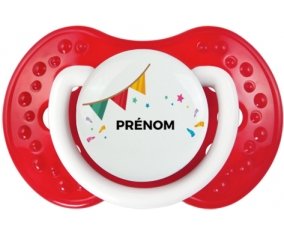 Guirlande + prénom : 0/6 mois - Blanc-rouge classique embout Lovi Dynamic