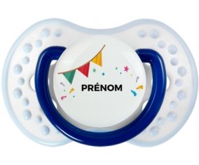 Guirlande + prénom : 0/6 mois - Marine-blanc-bleu classique embout Lovi Dynamic