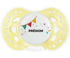 Guirlande + prénom : 0/6 mois - Trendy-jaune classique embout Lovi Dynamic