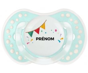 Guirlande + prénom : 0/6 mois - Retro-turquoise-lagon classique embout Lovi Dynamic