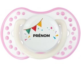 Guirlande + prénom : 0/6 mois - Blanc-rose phosphorescente embout Lovi Dynamic