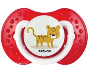 Tigre style 2 + prénom : 0/6 mois - Blanc-rouge classique embout Lovi Dynamic
