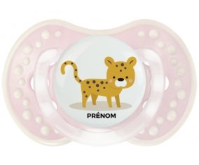 Tigre style 2 + prénom : 0/6 mois - Retro-rose-tendre classique embout Lovi Dynamic