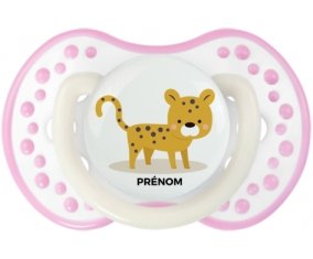 Tigre style 2 + prénom : 0/6 mois - Blanc-rose phosphorescente embout Lovi Dynamic