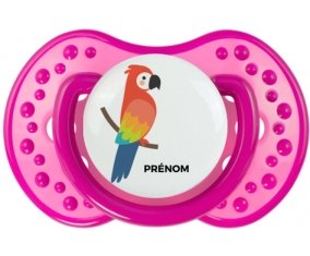 Perroquet + prénom : 0/6 mois - Rose classique embout Lovi Dynamic