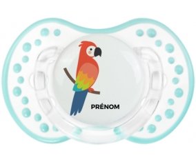 Perroquet + prénom : 0/6 mois - Retro-blanc-lagon classique embout Lovi Dynamic