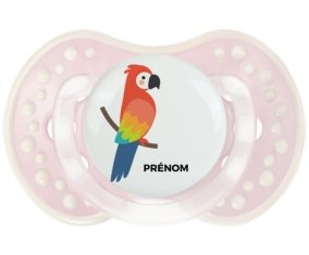 Perroquet + prénom : 0/6 mois - Retro-rose-tendre classique embout Lovi Dynamic