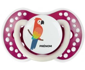 Perroquet + prénom : 0/6 mois - Fuchsia phosphorescente embout Lovi Dynamic