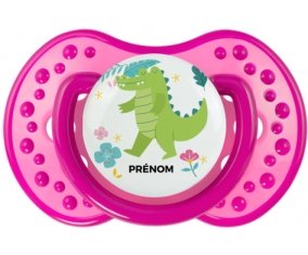 Croco + prénom : 0/6 mois - Rose classique embout Lovi Dynamic