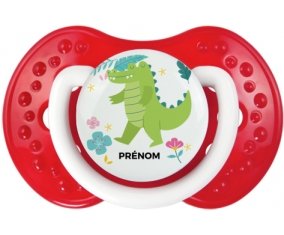 Croco + prénom : 0/6 mois - Blanc-rouge classique embout Lovi Dynamic