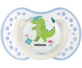 Croco + prénom : 0/6 mois - Blanc-cyan classique embout Lovi Dynamic