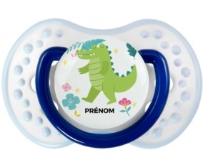 Croco + prénom : 0/6 mois - Marine-blanc-bleu classique embout Lovi Dynamic