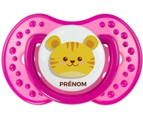 Tigre style 3 + prénom : 0/6 mois - Rose classique embout Lovi Dynamic