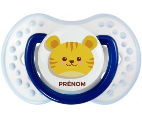Tigre style 3 + prénom : 0/6 mois - Marine-blanc-bleu classique embout Lovi Dynamic