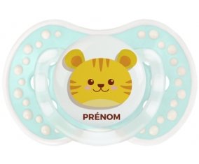Tigre style 3 + prénom : 0/6 mois - Retro-turquoise-lagon classique embout Lovi Dynamic