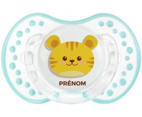 Tigre style 3 + prénom : 0/6 mois - Retro-blanc-lagon classique embout Lovi Dynamic