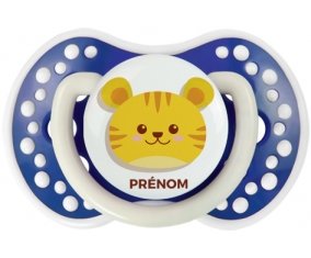 Tigre style 3 + prénom : 0/6 mois - Bleu-marine phosphorescente embout Lovi Dynamic