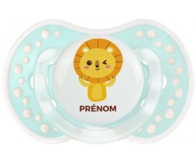 Lion style 4 + prénom : 0/6 mois - Retro-turquoise-lagon classique embout Lovi Dynamic