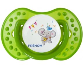 Éléphant party + prénom : Sucette LOVI Dynamic personnalisée