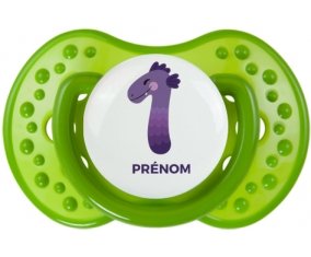 un an anniversaire style 1 + prénom : 0/6 mois - Vert classique embout Lovi Dynamic