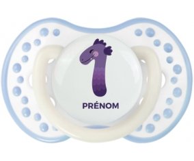 un an anniversaire style 1 + prénom : 0/6 mois - Blanc-cyan classique embout Lovi Dynamic
