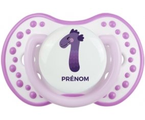 un an anniversaire style 1 + prénom : 0/6 mois - Blanc-mauve classique embout Lovi Dynamic