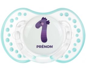 un an anniversaire style 1 + prénom : 0/6 mois - Retro-blanc-lagon classique embout Lovi Dynamic