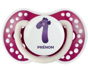 un an anniversaire style 1 + prénom : 0/6 mois - Fuchsia phosphorescente embout Lovi Dynamic