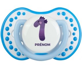un an anniversaire style 1 + prénom : 0/6 mois - Blanc-bleu phosphorescente embout Lovi Dynamic