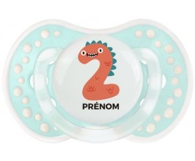 Deux ans anniversaire style 1 + prénom : 0/6 mois - Retro-turquoise-lagon classique embout Lovi Dynamic